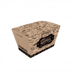 Embalagem para Batata Frita, Assada e Porções Padrão Kraft com Barreira 280g 60x100x70mm 1x0   