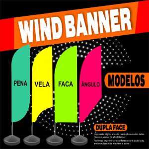 Wind Banner Tecido Oxford 65cm Largura 4x4  Base preta 